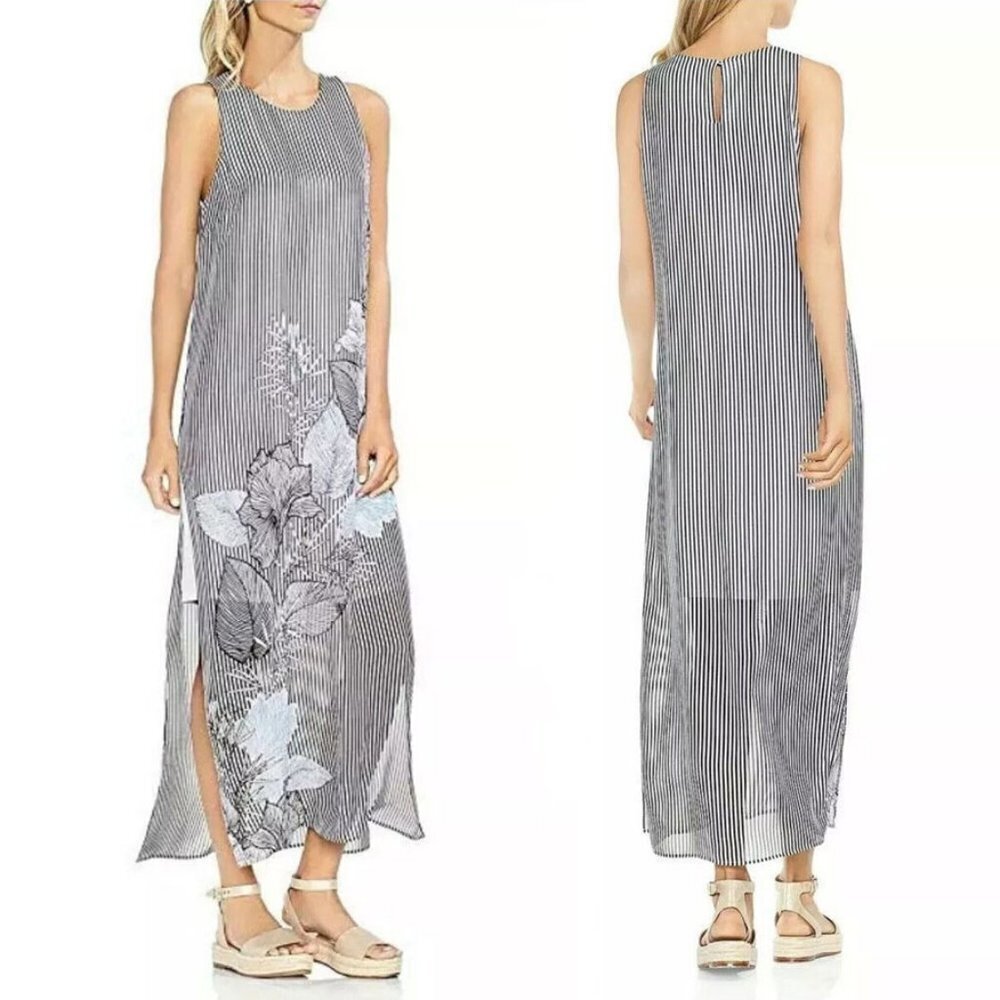 Vince Camuto Island Floral Chiffon Sleeveless Maxi Dress - Size XXS - NWD